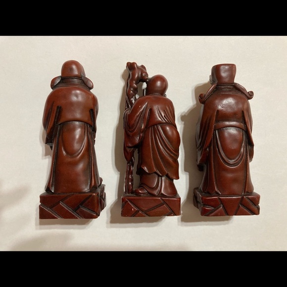Asian Carved Resin Wise Man (3) VTG - Picture 2 of 5